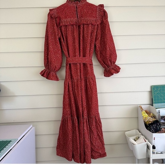 DÔEN Mountain Dress in Burgundy California Wildflower - Picture 7 of 11